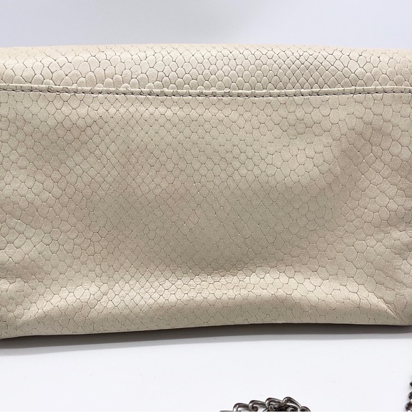 VINTAGE HALSTON Heritage Crossbody Bag Beige Snake Embossed Leather Hand… - Picture 15 of 16